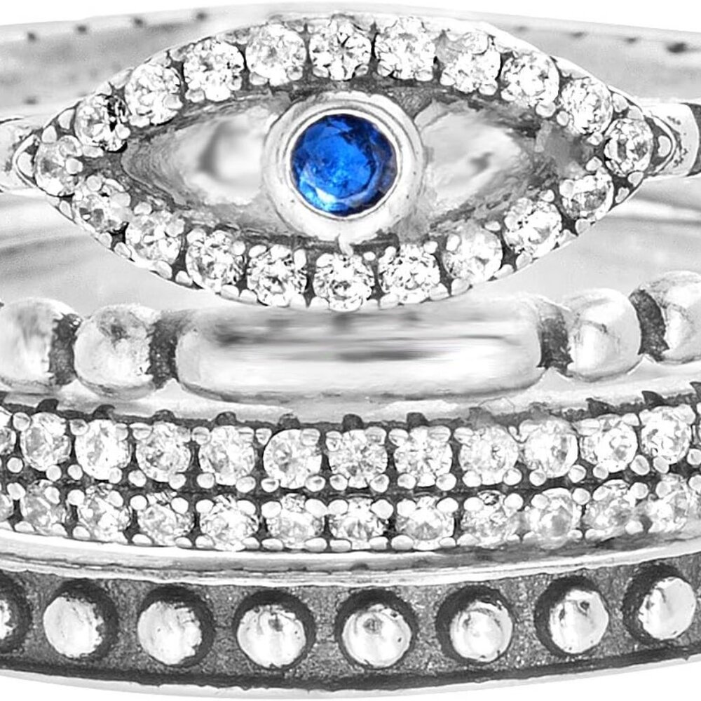 Trendy Oxidized Sterling Silver Stackable Eternit… - image 1